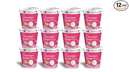 Gabriel & Daniel Organic Instant Creamy Wheat (Farina) Hot Cereal Cup – Non-GMO, Pure and Organic Breakfast Cereal – Rich in Iron & Vitamin C for a Nourishing and Quick Meal – Smooth & Creamy Texture (Pack of 12)-BrightBean Baby