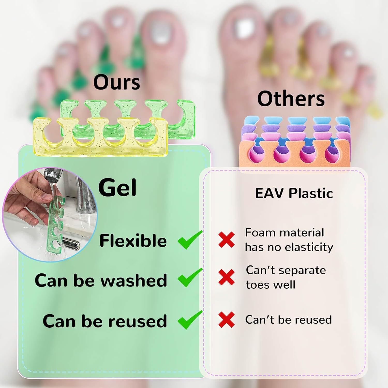 Toe Nail Separator,Toe Separators,Toe Separators Use for Separation of Toenails or Nails as Well as Polishing of Nail Polish.-BrightBean Baby