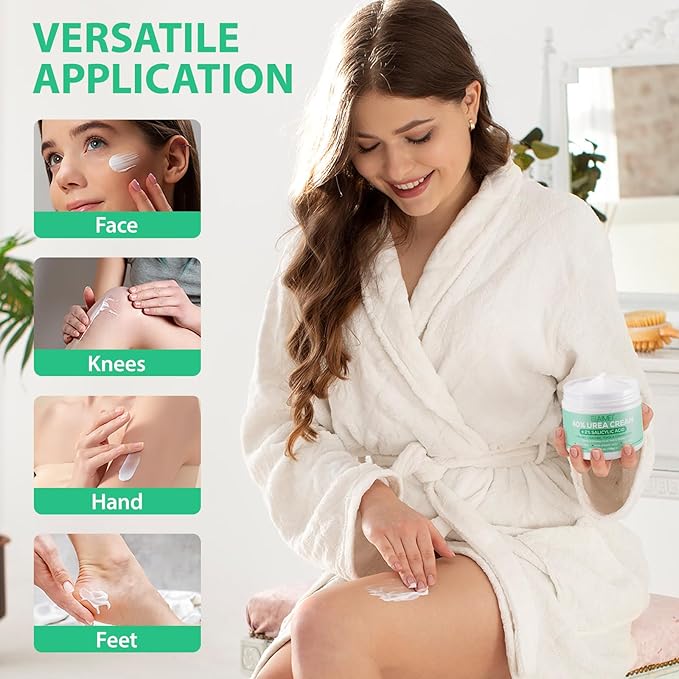 J&H Jasmine&Hyacinth 40% Urea Cream with 2% Salicylic Acid, Aloe, Feet/Heel Cream Moisturizer for Dry Cracked Heel, Knees, Elbows, Hands, Callus Remover, Intensive Hydrating Treatment-5.3 OZ/150 G-BrightBean Baby