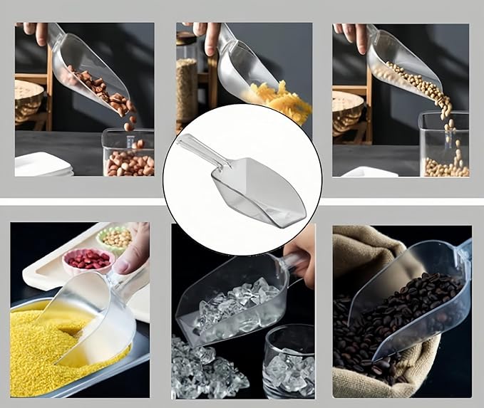 20 Pack of Set Plastic Buffet Serving Tongs Mini Serving Utensil Tongs Appetizers Tongs and Plastic Kitchen Scoops Clear Ice Scoop Buffet Scoop for Candy Dessert Buffet Ice