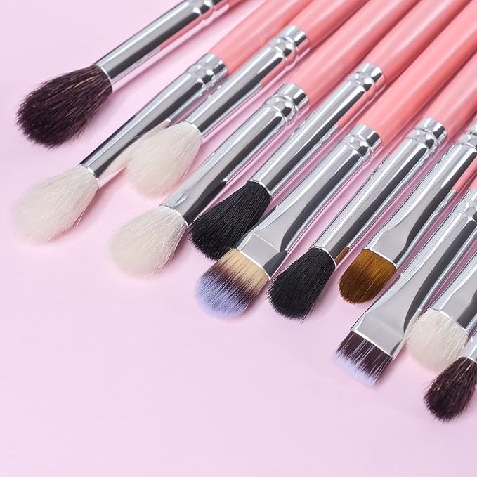 Bueart Design Makeup Brushes Set 26pcs Real Natural Goat Hair Professional labeled Foundation Face Blending Blush Concealers Eyeshadow Brush Set(26Pcs Pearl Pink)-BrightBean Baby