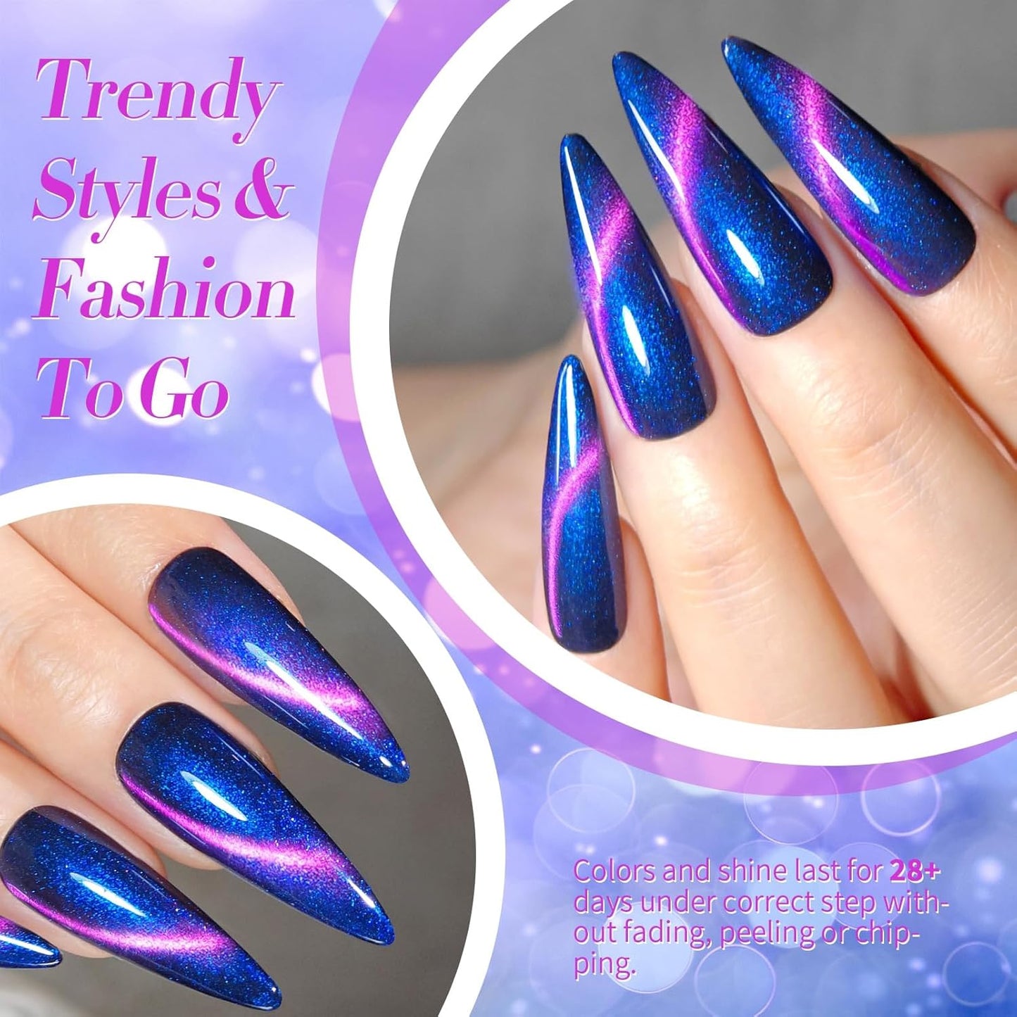 BORN PRETTY Cat Magnetic Eye Gel Nail Polish,Firefly Magnetic Gel Polish Blueberry Cat Magnetic Eye Gel Manicure Nail Art DIY 15ml-BrightBean Baby