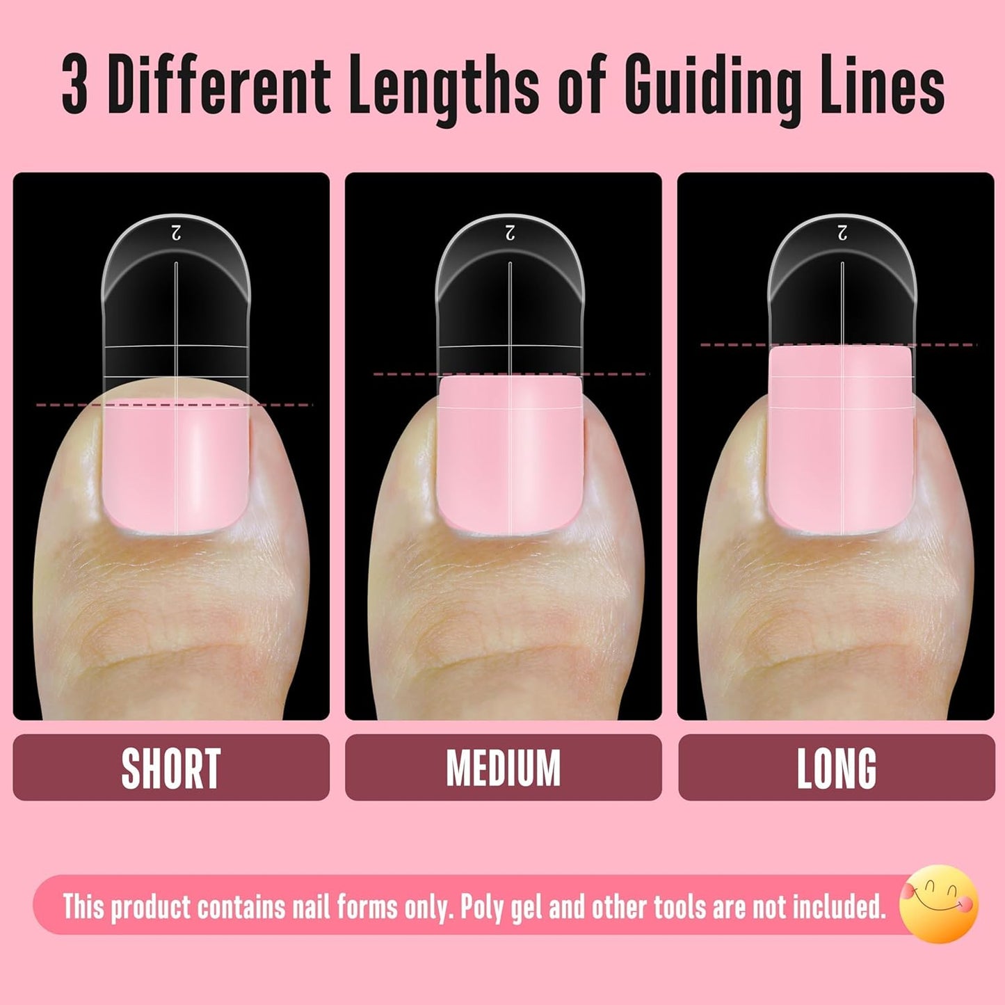 300 Pcs Toe Dual Nail Forms for Poly Gel Toenail Extension, Reusable Full Cover Molds for French Tip Acrylic Toenails, Nail Art Design Molds for Pedicure, for Salon & DIY at Home 15 sizes-BrightBean Baby