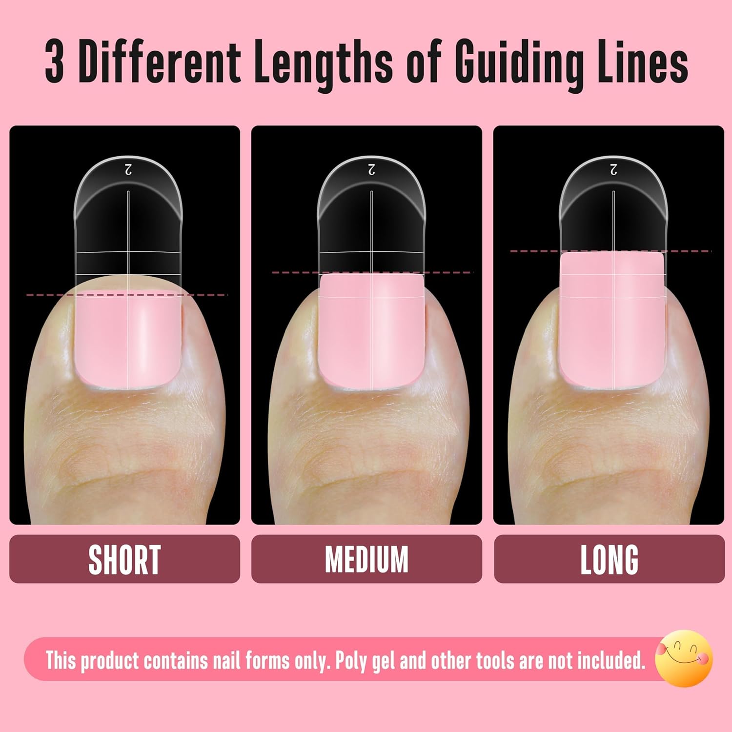 300 Pcs Toe Dual Nail Forms for Poly Gel Toenail Extension, Reusable Full Cover Molds for French Tip Acrylic Toenails, Nail Art Design Molds for Pedicure, for Salon & DIY at Home 15 sizes-BrightBean Baby