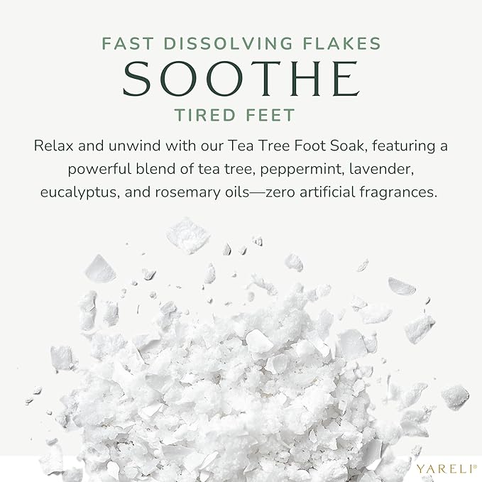 Tea Tree Oil Foot Soak, Dead Sea Magnesium Bath Salt Flakes with Essential Oils, 3lb-BrightBean Baby