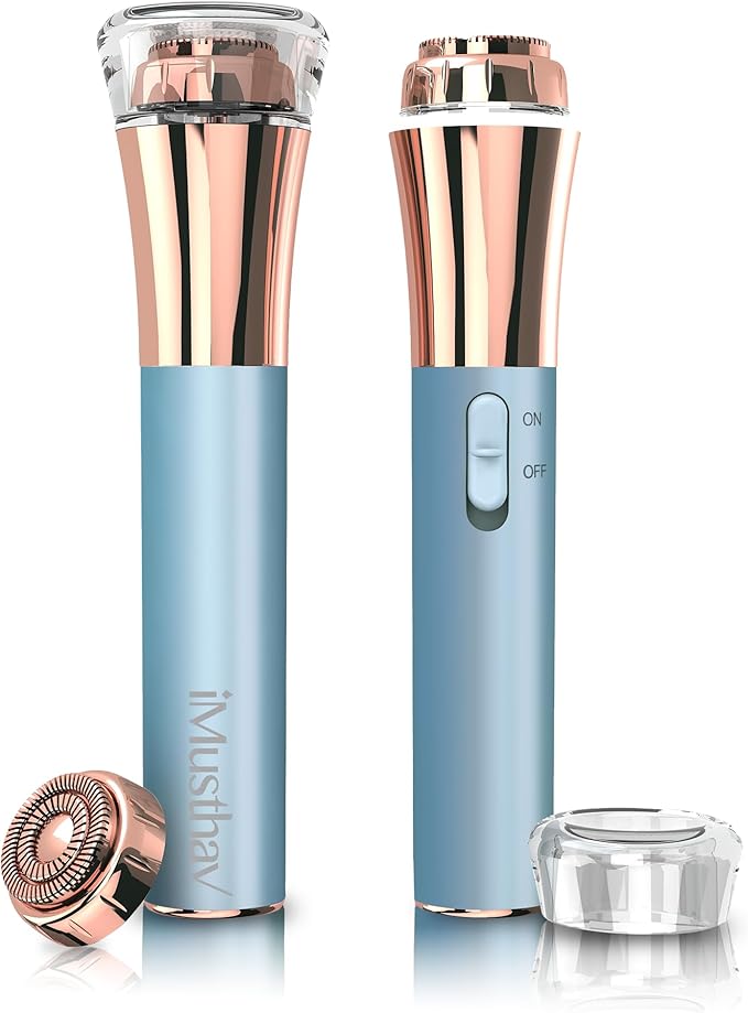 Flawless Facial Hair Remover for Women Painless Electric Razor Epilator Trimmer Shaver with 18K Gold-Plated, 16mm Dual Ring Floating Head, USB Rechargeable, 360° LED for Face Lip Hair Removal-BrightBean Baby