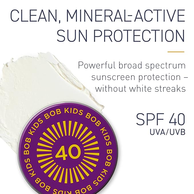 BOB KIDS Balm, SPF 40 Broad Spectrum Mineral Sun Protection, Hydrating, Perfect for Winter and Water Sports, Safe for Sensitive Skin, For All Ages-BrightBean Baby