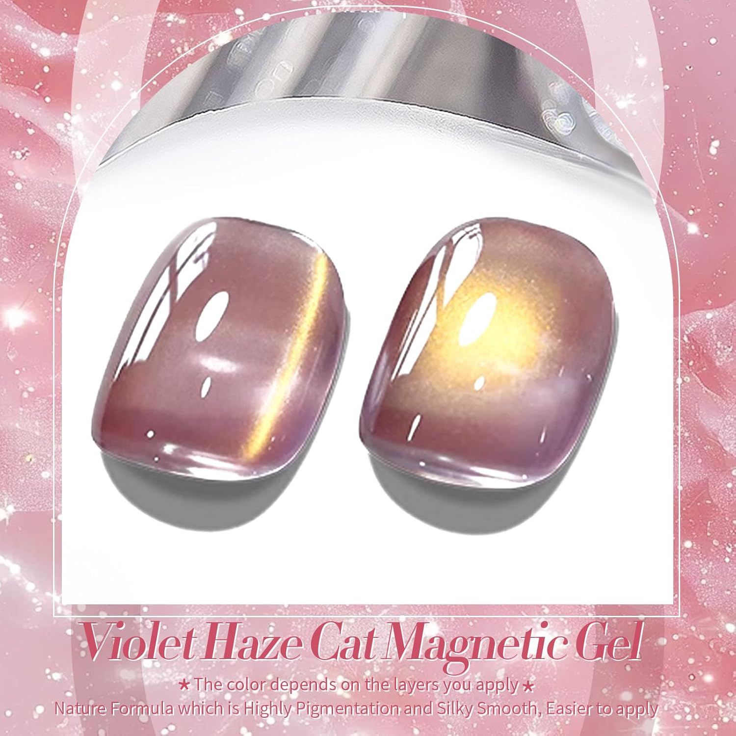 BORN PRETTY Cat Magnetic Eye Gel Nail Polish,Violet haze Jelly Glass Magnetic Gel Polish,Glitter Soak Off Nail Art Salon Manicure Home Gift 15ml-BrightBean Baby