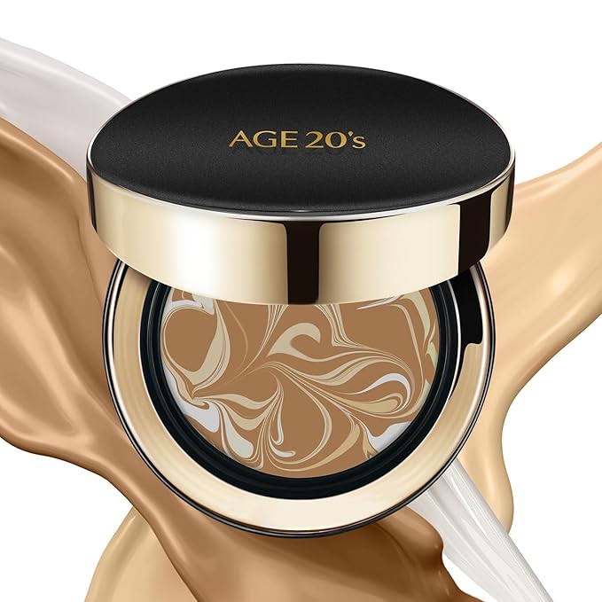 AGE20'S Signature Essence Pact SPF 50+ | Pack of 1 | 29 Caramel | Cream Foundation, Dewy Finish, Natural Coverage | Korean Cushion Foundation-BrightBean Baby