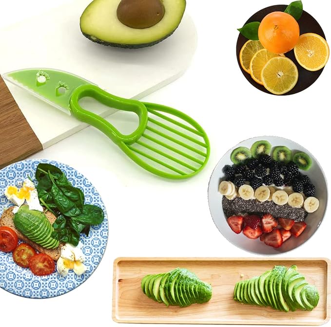 Avocado Cutter Tool - 3-in-1 Avocado Slicer and Pitter, Perfect for Mashing and Making Guacamole (2Pcs)