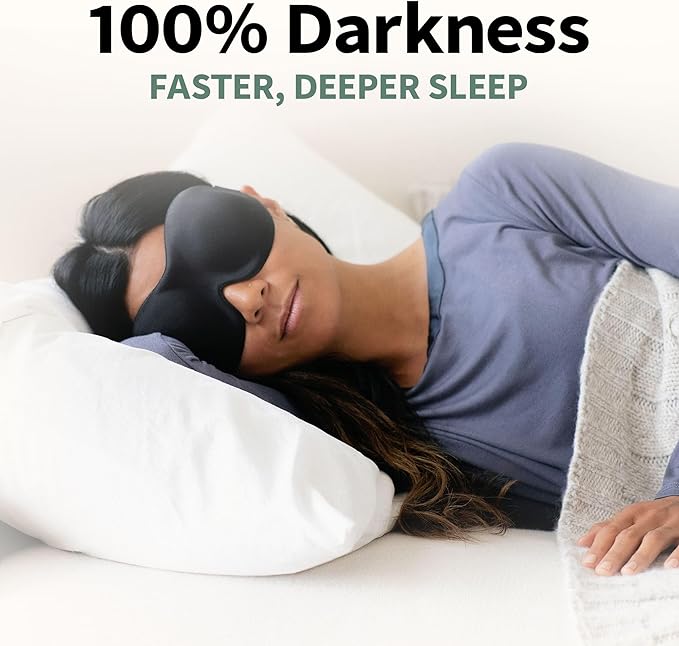 Nidra Contoured Sleep Mask for Side Sleepers – Zero Pressure Fit, Light Blocking Eye Shade for Sleeping & Travel – Blue, Standard Size-BrightBean Baby