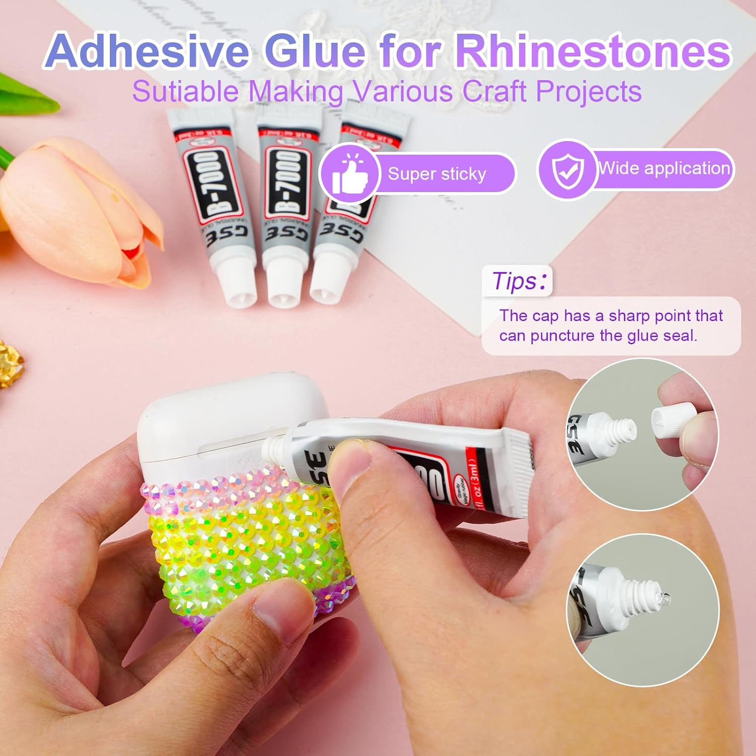 Canvalite 18000PCS Nail Rhinestones for Crafting, Multicolor 3mm Flatback Rainbow Gems, Bedazzling Crystal with 4Pcs 2.5g Jewelry Glue for DIY Crafts Clothing Shoes Nail Art,Stocking Stuffers Gifts-BrightBean Baby