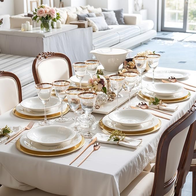 PULOTE 300PCS Rose Gold Plastic Silverware Set - Heavy Duty Rose Gold Utensils Set - Plastic Cutlery Disposable - Include 100 Knives,100 Forks and 100 Spoons for Party & Wedding