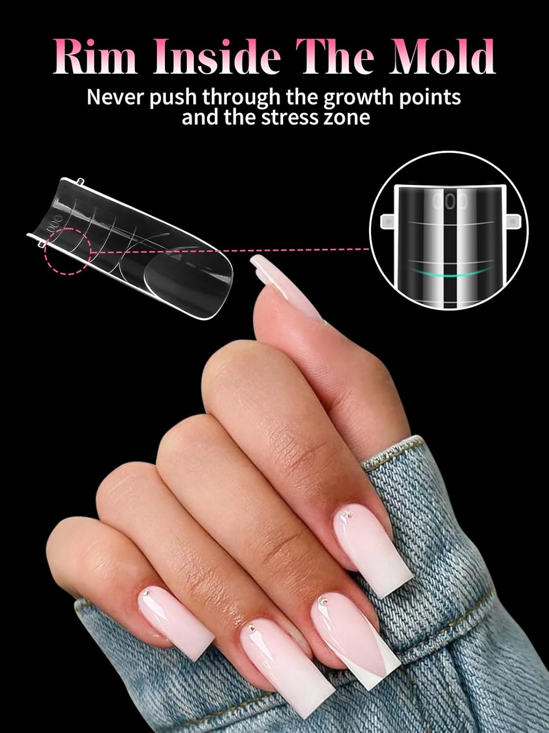 EBANKU Dual Nail Forms for Poly Extension Gel, 150 PCS Nail Molds Reusable 15 Sizes Nail Extension Forms for Builder Gel Manicure Design Salon DIY-BrightBean Baby