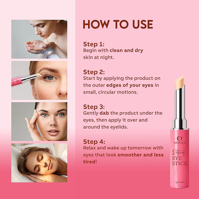 Instant Eye Bag Remover, Retinol Eye Cream for Dark Circles, Under Eye Brightener Stick, Under Eye Cream Anti Aging, Eye Cream for Wrinkles, Brightening Eye Cream for Puffiness and Bags-BrightBean Baby