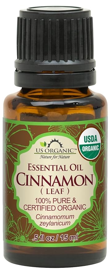 US Organic 100% Pure Cinnamon Leaf Essential Oil - USDA Certified Organic, Steam Distilled - W/Euro Dropper (More Size Variations Available) (15 ml / .5 fl oz)-BrightBean Baby