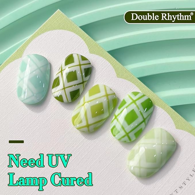 Double Rhythm 6 Pcs 15 ML Gel Polish Set Same Color Same Bottle Soak Off Gel Polish Kit Nail Art Manicure Salon DIY at Home for Women (Light Dark Green Olive Teal-T6-15)-BrightBean Baby