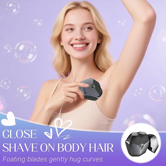 Electric Shavers for Women, Womens Electric Leg Shaver Cordless Painless Facial Hair Removal for Arms and Underarms Bikini Trimmer Electronic Razors for Shaving Portable and Safe Wet and Dry Use-BrightBean Baby