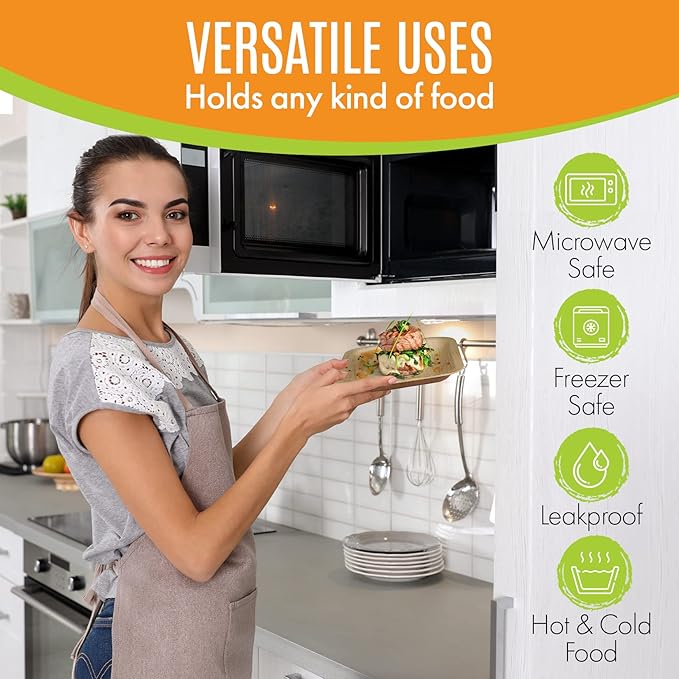 Raj Palm Leaf Plates Bulk [50-Pack] 10" & 7" Square Plates (20 CASES - 1000 PACK) like Bamboo plates Disposable, Strong, Decorative Compostable Tableware for weddings, Lunch, Dinners