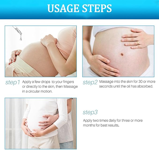 Stretch Mark Pregnancy Massage Oil, Stretch Mark Oil, Skincare Oil for Improve Stretchmarks, Pregnancy Skin Care Fade Stretch Marks, Body Moisturizer for Dry Skin, First Time Mom Gift 30 ml-BrightBean Baby