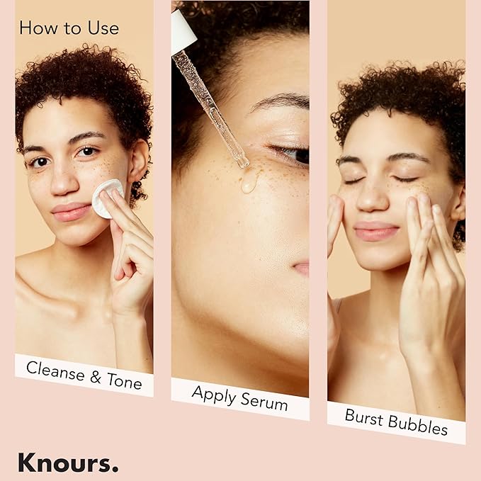Knours. Balancing 5xHA+Gromwell Root oil Bubble Burst Serum w/ 59% Rose Water Niacinamide, Retinal Hydrating Healthy Serum for Improved Tone & Texture EWG Verified Clean Beauty 50ml/1.69fl. oz.-BrightBean Baby