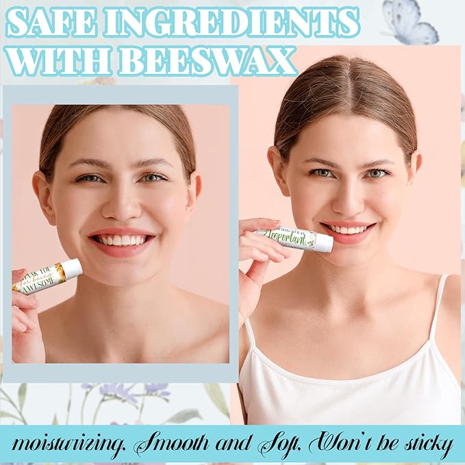 50 Pcs Inspirational Gifts Lip Balms in Bulk Motivational Small Thank You Gifts Wedding Bridal Baby Shower Party Favors Lip Balm for Women Teacher Nurses Coworkers Employees 10 Styles-BrightBean Baby
