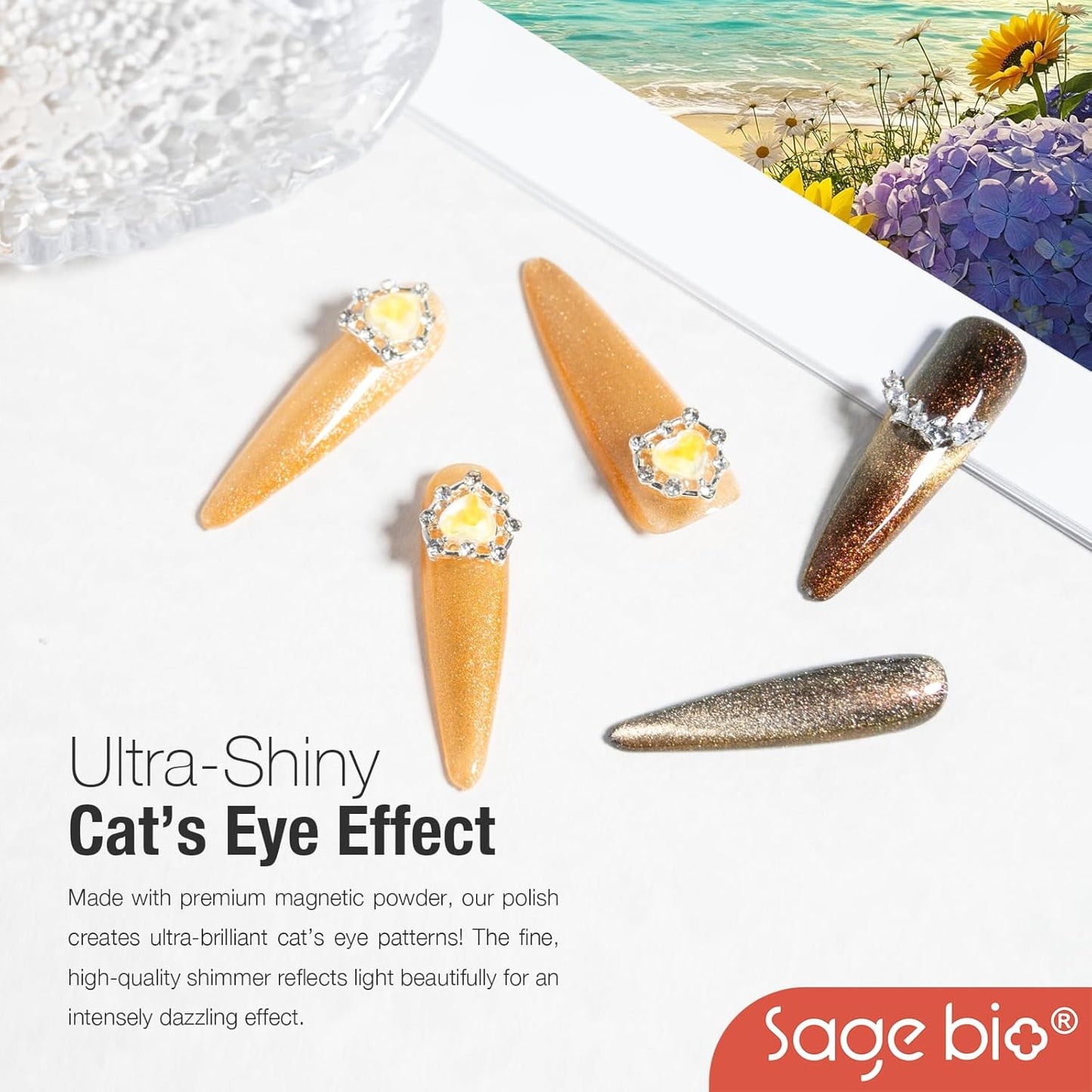 Cat Eye Gel Nail Polish, 15ml Magnetic Gel, High-Gloss Finish, Long-Lasting, DIY Manicure Kit with Magnet Stick, Stunning 3D Magnetic Effect, 06-BrightBean Baby