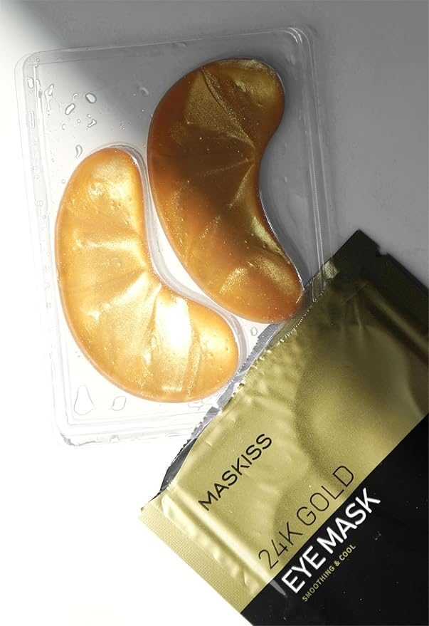 24k Gold Under Eye Patches (50 Pairs), eye mask, Collagen Skin Care Products, Eye Patches for Puffy Eyes, eye masks for dark circles and puffiness-BrightBean Baby