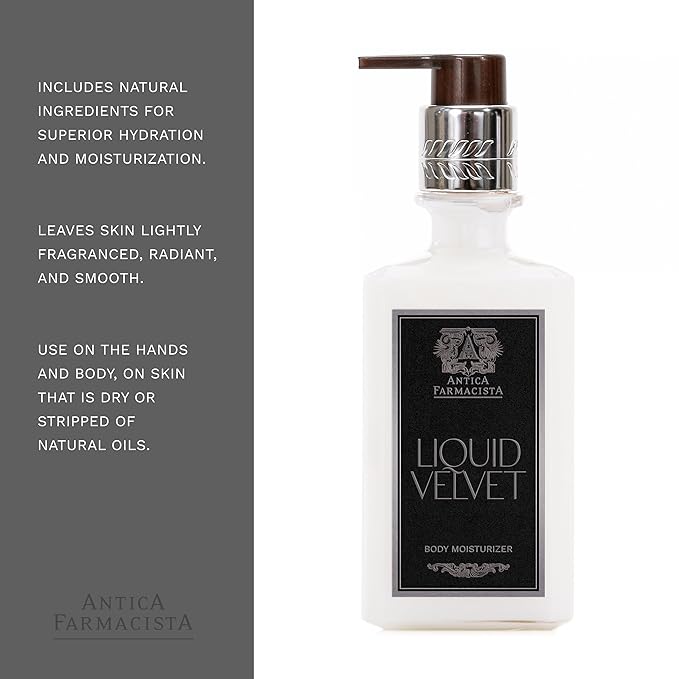 Antica Farmacista Body Moisturizer - Moisturizing Scented Lotion - Premium Body Moisturizer - Luxury Gift for Women & Men - Hand & Skin Hydration - Liquid Velvet, 10 Fl Oz-BrightBean Baby