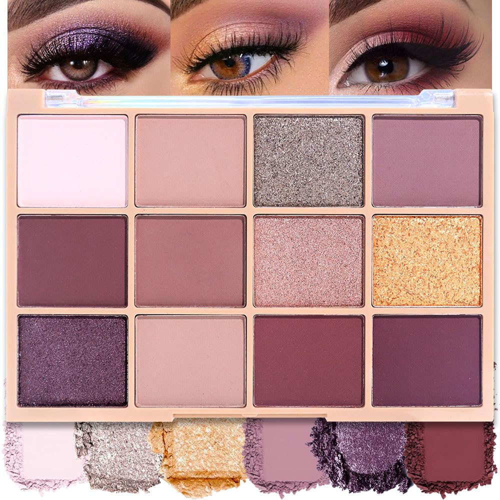 SUAKE Neutral Smokey Eye Shadow Palette,Nude Mauve Rose Gold Cream Eyeshadow Palette,Make Up Pallets for Women, Highly Pigmented Long Lasting Naturing-Looking,Blendable,Vegan-BrightBean Baby