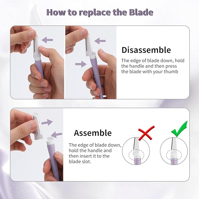 Dermaplane Razor Blades, Dermablade, Safe and Effective Removal Women Facial Peach Fuzz, Gentle Skin Exfoliation Blades, 8 Long Dermaplaning Blades-BrightBean Baby