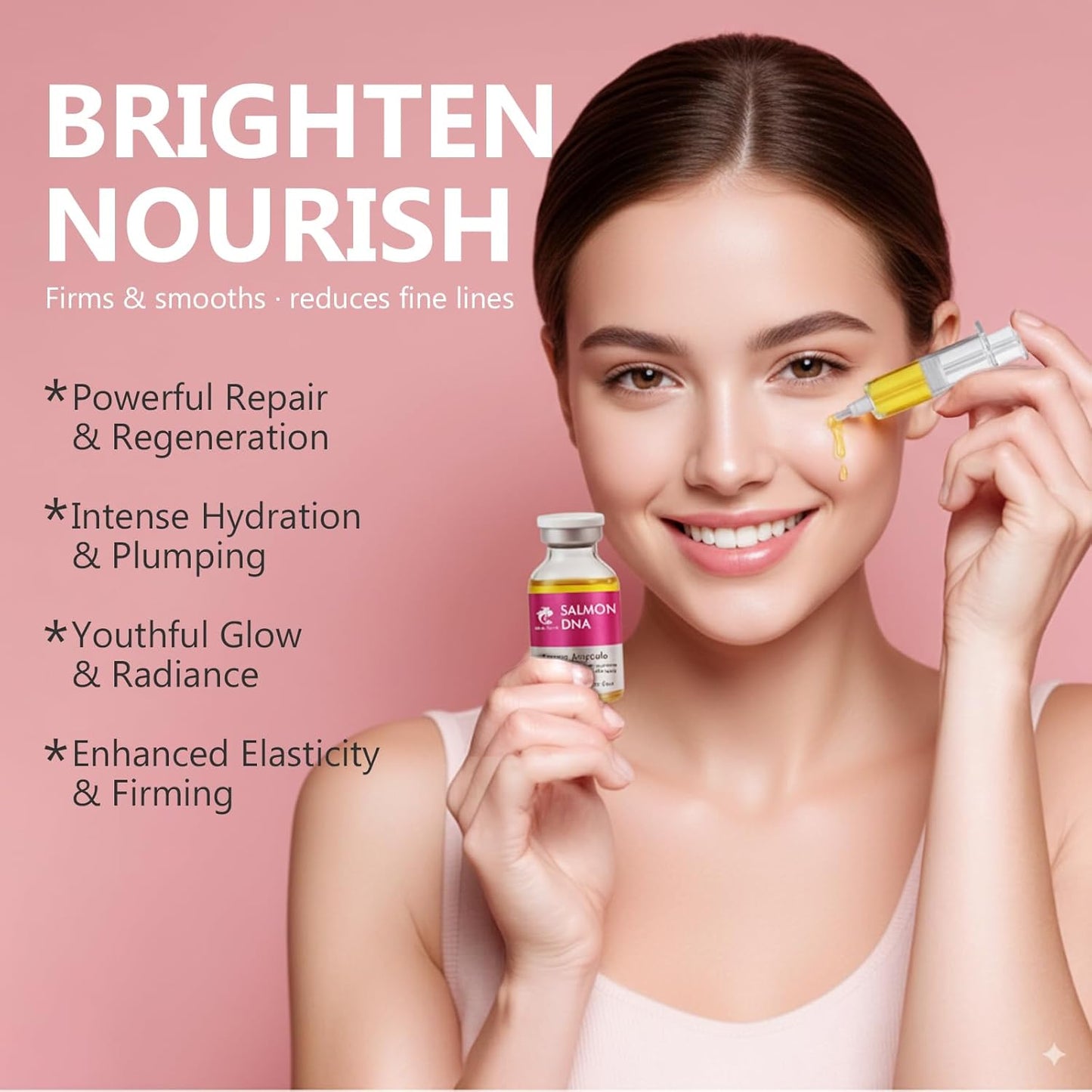 Salmon DNA Ampoule, Microneedling Serum, Anti-Wrinkle & Scar Removal for Face and Body, Salmon DNA Serum Ampoule Anti-wrinkle and Enhance Barrier Function-BrightBean Baby