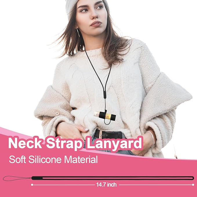 Desing Wish Silicone Lip Balm Holder with Cap Cover Portable Chapstick Holder Keychain Sleeve Lip Balm Key Chain with Key Ring and Neck Strap Lanyard - Black-BrightBean Baby