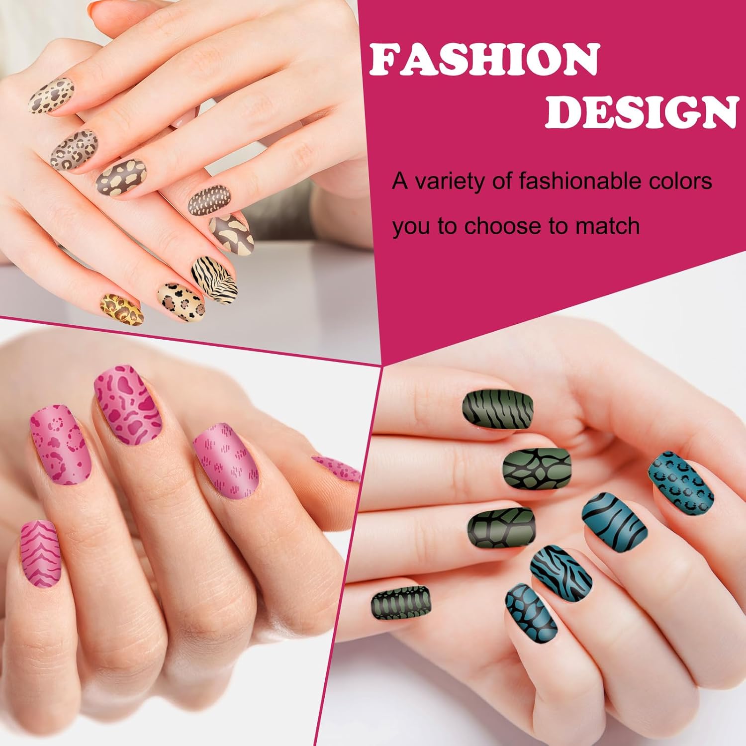 Whaline 6Pcs Animal Print Nail Plates Stamping Set Leopard Print Stamp Templates Nail Art Plates for DIY Print Manicure Salon Design Gift-BrightBean Baby