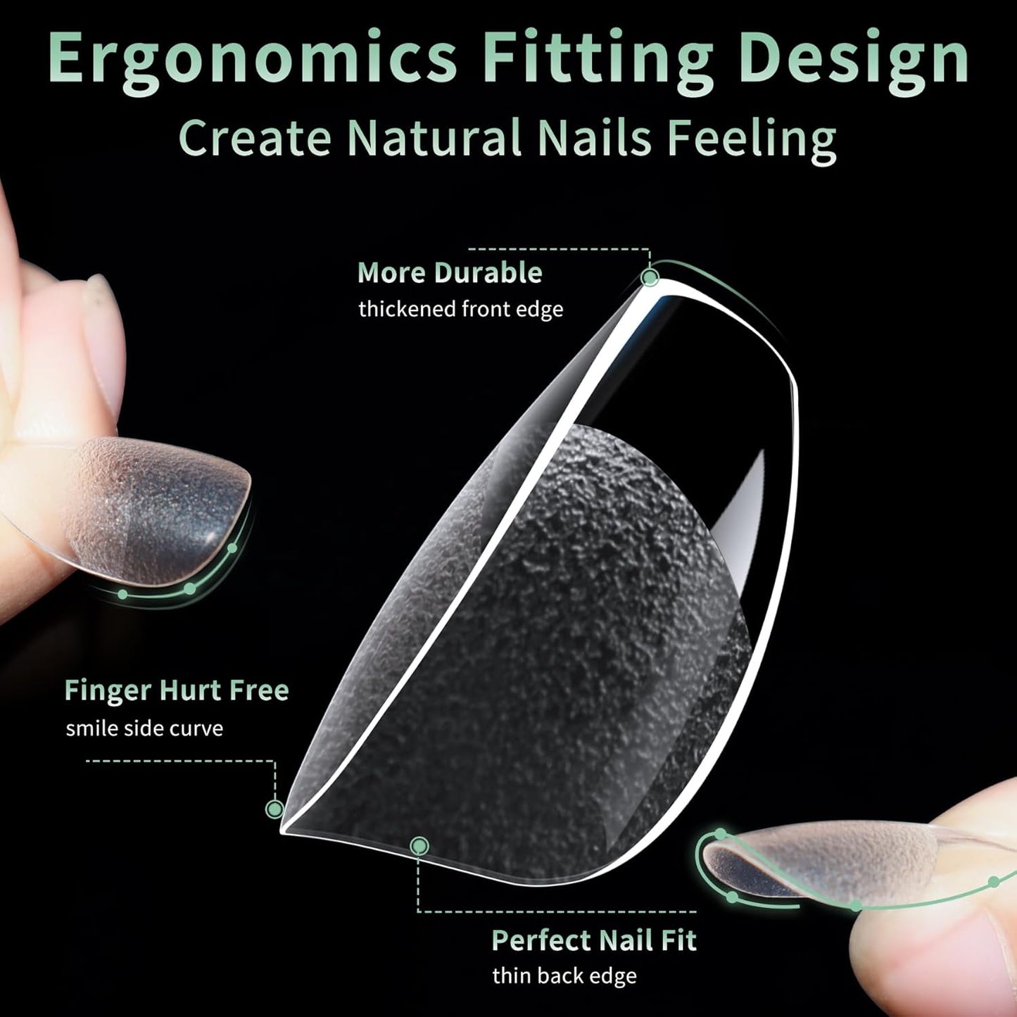 Medium Square Nail Tips, 216pcs Acrylic Fake Nails Gel Nail Tips Soft, Full Cover Pre-Shaped Matte Clear Press on Nails for Extension, Diy at Home Manicure 12 Sizes-BrightBean Baby