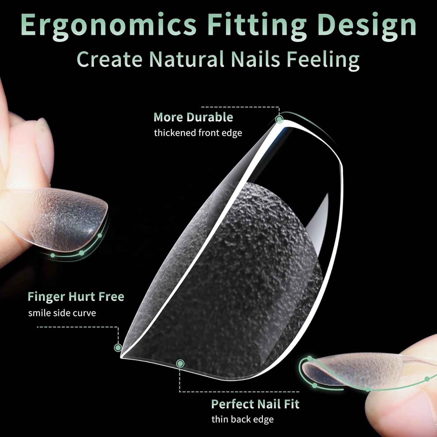 Long Coffin Nail Tips, 216pcs Acrylic Soft Ballerina Fake Nails Gel Nail Tips, Full Cover Pre-Shaped Matte Clear Press on Nails for Extension, Diy at Home Manicure 12 Sizes-BrightBean Baby