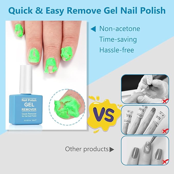 Gel Nail Polish Remover, 2Pack Nail Polish Remover Tool, Professional Remover Gels at Home, No Need Soaking or Wrapping-BrightBean Baby