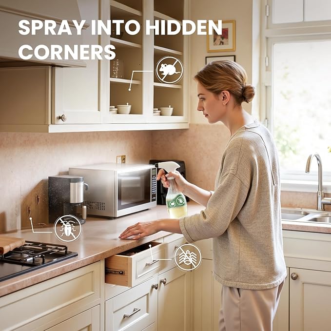 HIQILI Peppermint Essential Oil Add to Spray, Diffuser, Can Enjoy Air Freshening, Use in Kitchen, Bedroom, Office, Extra Free Travel Bottle - 3.38 Fl Oz/100 ML-BrightBean Baby