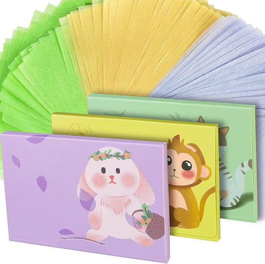 300 Sheets Blotting Paper, HNYYZL Oil Absorbing Sheets for Oily Skin, Oil Control for Face, Makeup Blotting Paper, Natural Oil Absorbing Facial Blotting Sheets for Oily Skin Care (Pack of 3)-BrightBean Baby
