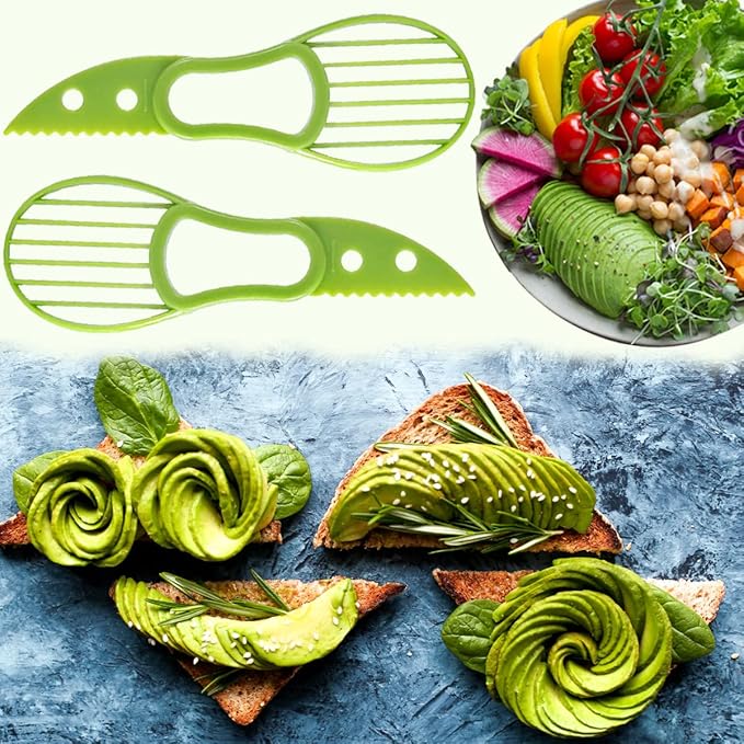 Avocado Cutter Tool - 3-in-1 Avocado Slicer and Pitter, Perfect for Mashing and Making Guacamole (2Pcs)