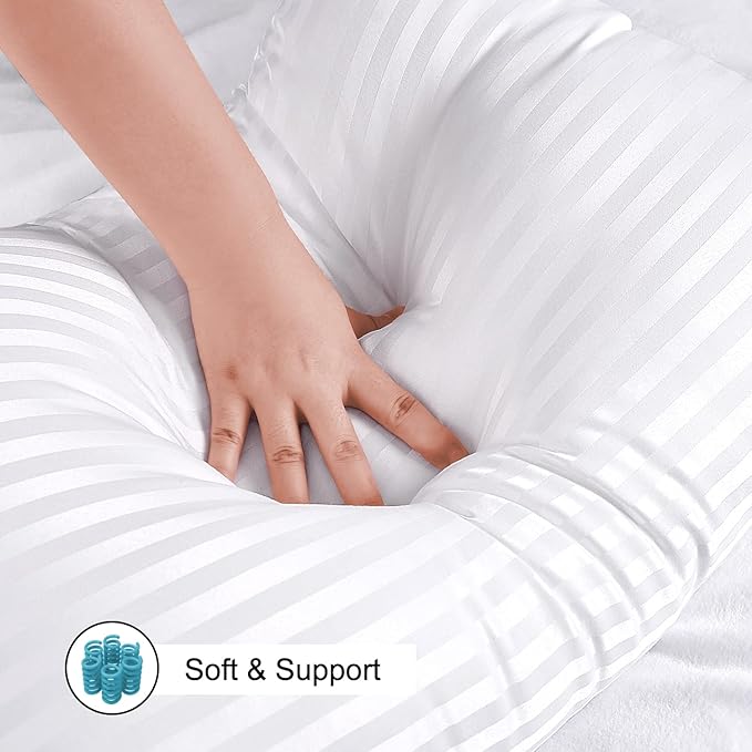 EIUE Hotel Collection Bed Pillows King Size - Down Alternative 2 Pack White