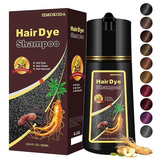 Coffee Hair Dye, Hair Dye Shampoo for Men and Women, Hair Color Shampoo For Home Use, Shampoo Para Canas, Hair Dye Shampoo 3 in 1, 16.9 Fl Oz (Coffee)-BrightBean Baby