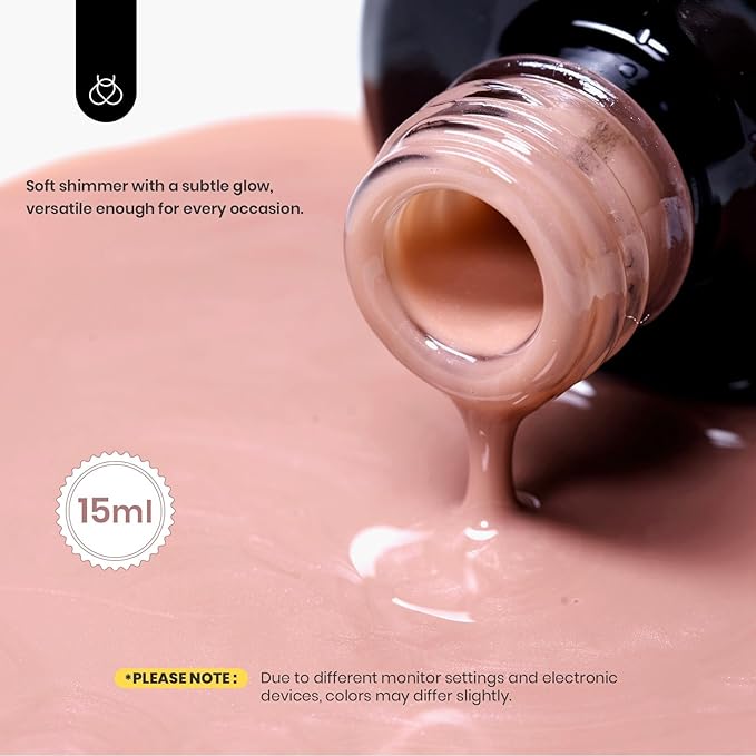 Beetles Builder Gel for Nails, 7 in 1 Nude Brown Colored Strengthener Gel in a Bottle for Nail Extension Nail Apex Building UV LED Lamp Cured DIY at Home Beauty Gift Sets for Women,Base Coat Need-BrightBean Baby