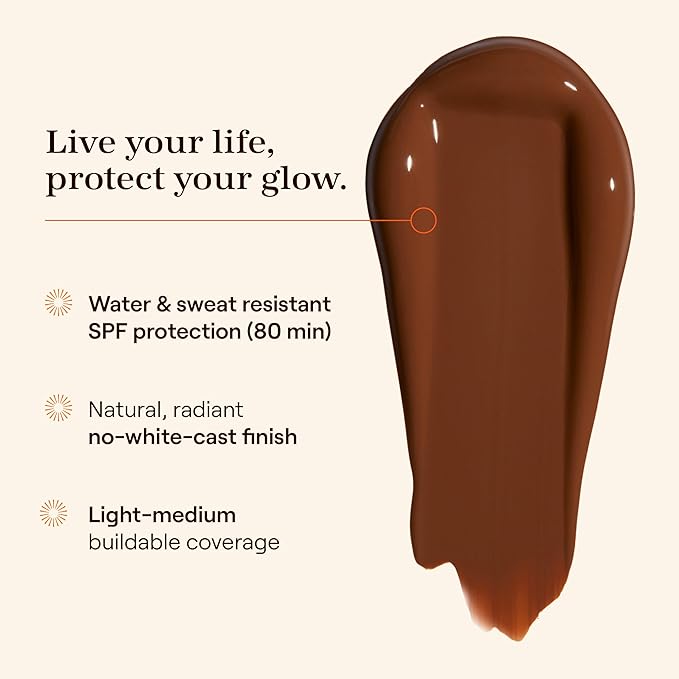Live Tinted Hueguard Skin Tint SPF 50 - Tinted Mineral Sunscreen with Light-Medium Buildable Coverage With a Hydrating and Radiant Finish - Water and Sweat Resistant, 1.35 fl oz - Shade 02-BrightBean Baby