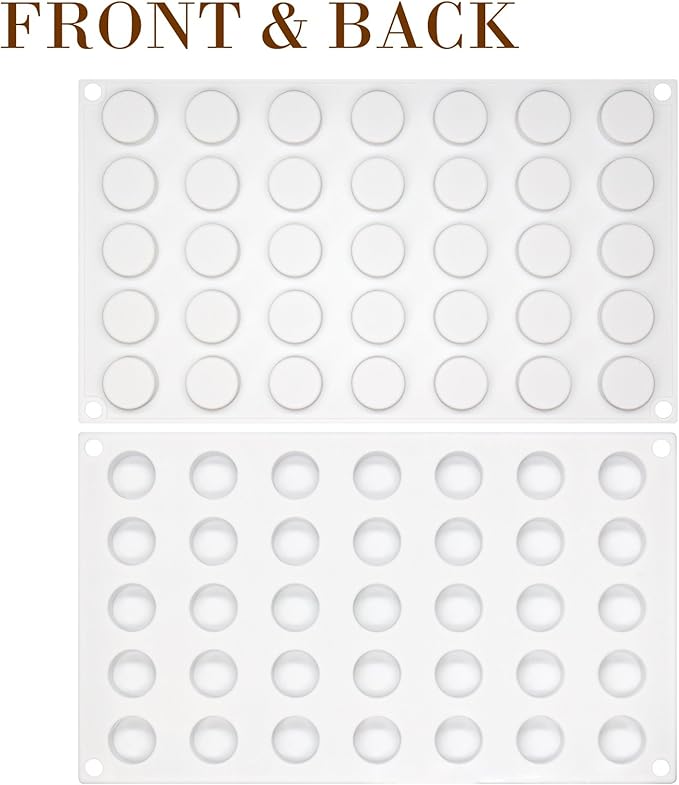 Funshowcase Mini Round Disc Silicone Mold Tray per Cavity 0.9x0.9x0.4inch 35 Cavities