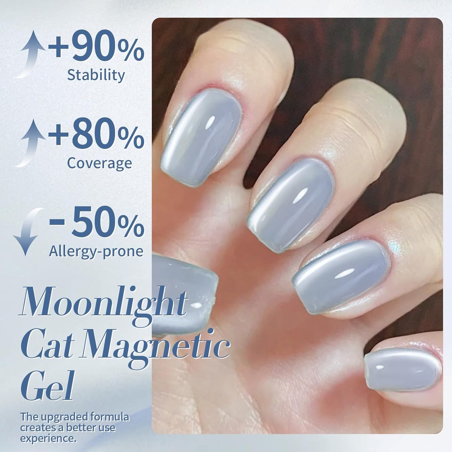 Born Pretty Cat Magnetic Eye Gel Nail Polish, Blue Moonlight Cat Magnetic Gel, Glass Shiny Effect Blue Soak Off Nail Art Salon Manicure Home Gift 15ml-BrightBean Baby