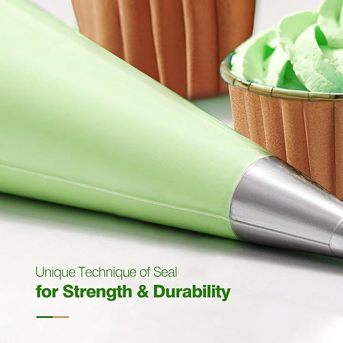 Keenpioneer 18-Inch Biobased Disposable Piping Bags, Plant Based Cake Decorating Pastry Bag - Pack of 100