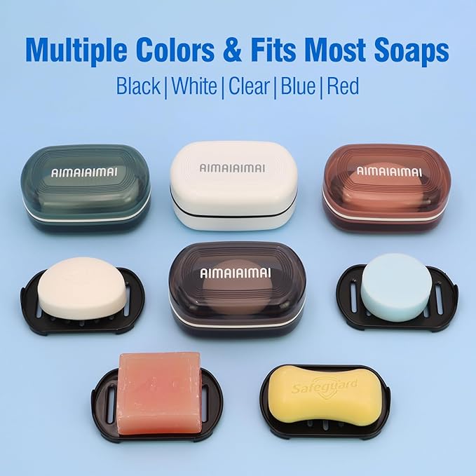 Soap Box, Travel Soap Container, Bar Soap Case with Removable Draining Layer - Clear Style A-BrightBean Baby