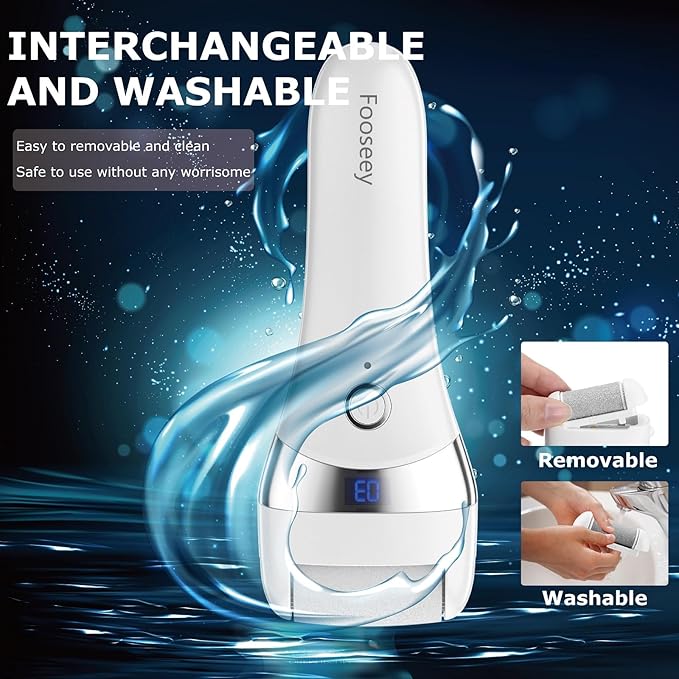 Upgraded Electric Foot Callues Remover, Portable Electric Foot Files with 3 Heads, Rechargeable Feet File for Foot Care, Waterproof Deadskin Remover, Pedicure Tool for Dry and Crack Feet-BrightBean Baby