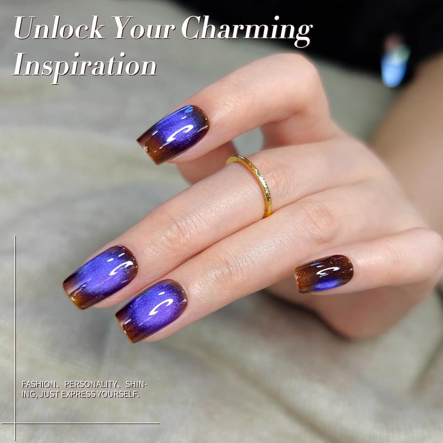 Born Pretty Dark Purple Cat Magnetic Eye Gel, Hema&TPO Free Glitter Cat Magnetic Gel Polish,Fall Winter Magnetic Nail Polish for Nail Art Manicure Salon DIY at Home 15ML-BrightBean Baby